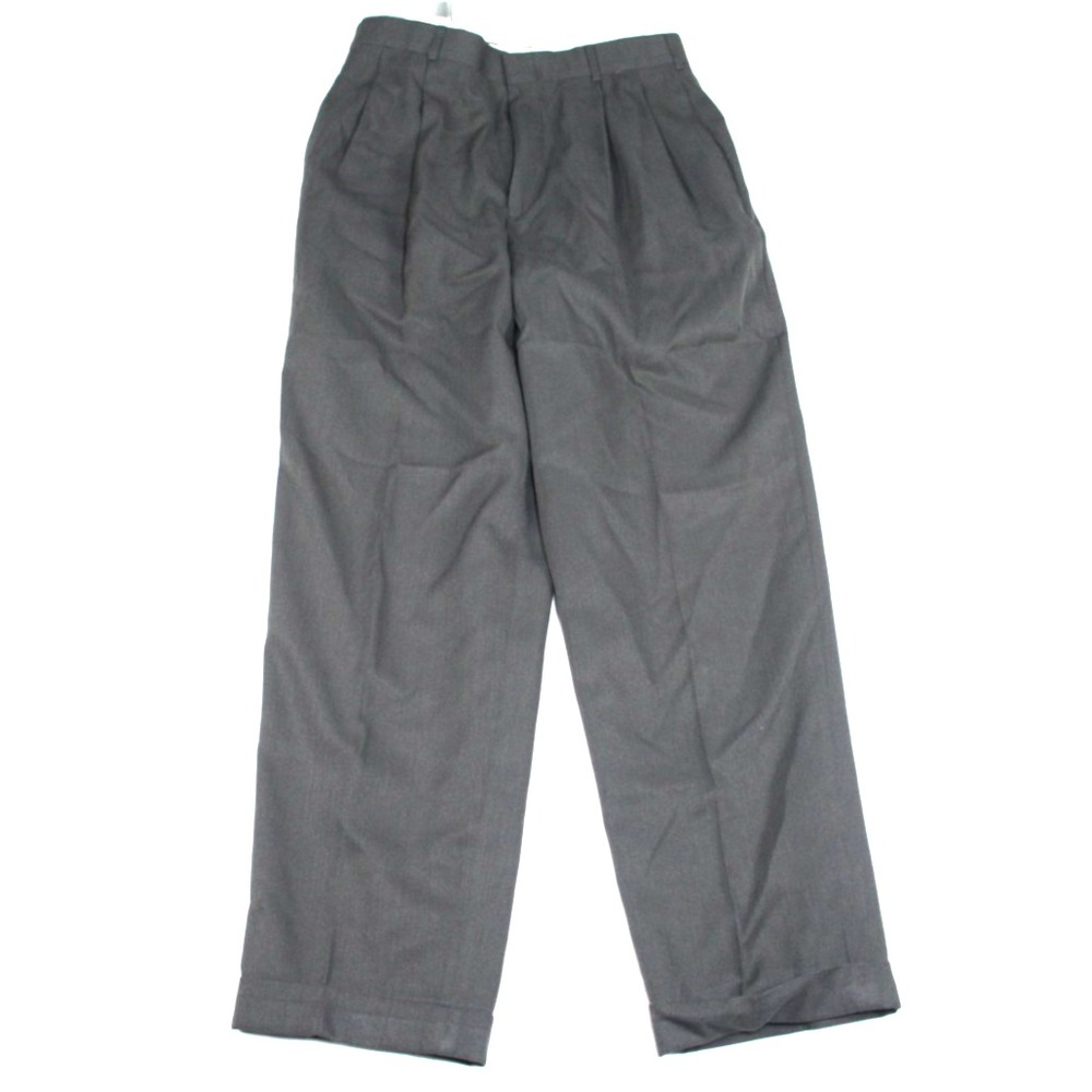 Slates Basic Men Gray Dress Pants Business Hook & Eye Size 32X34